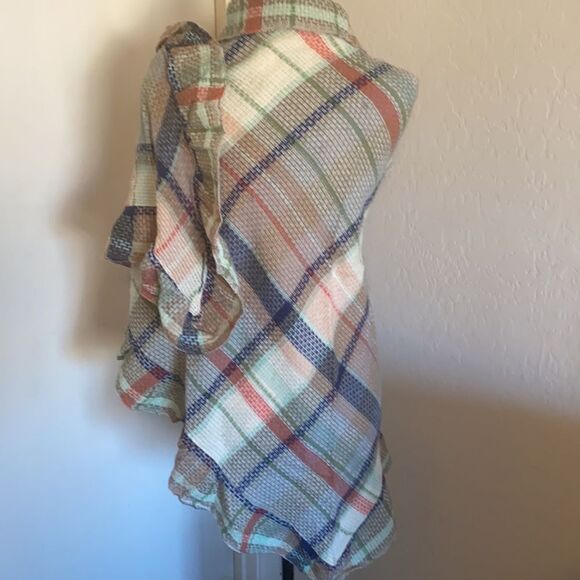 Anthropologie Brand New Plaid Design 100% Acrylic Scarf Contemporary Boho Work - Picture 5 of 7